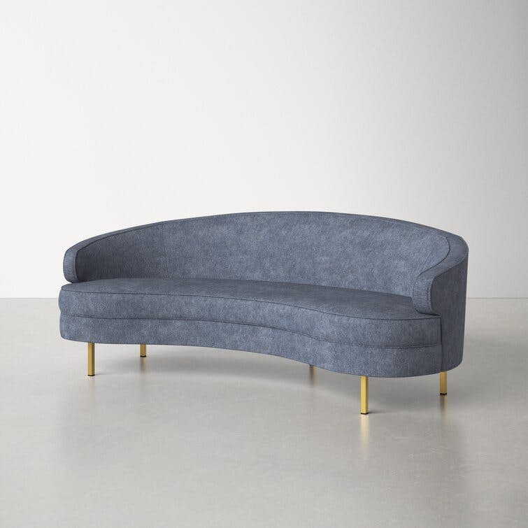 Neville 90" Grey Velvet Upholstered Sofa