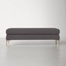 TOV Furniture Delilah Grey Velvet Bench with Gold Legs