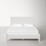 Flynn Mid Century Modern Standard King Panel Bed, White