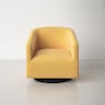 Geneva Goldenrod Wood Base Swivel Chair