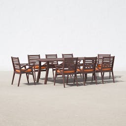 Beatriz Rectangular 8 - Person Outdoor Dining Set with Sunbrella Cushions