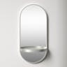 Kate and Laurel Estero Modern Metal Wall Mirror with Shelf, 11" x 24", Silver, Chic Contemporary Wall Accent
