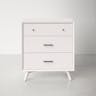 Alpine Furniture Flynn Mid Century Modern Wood 3 Drawer Small Chest in White