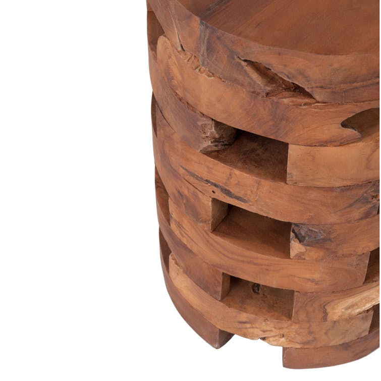 Ramon Solid Wood Drum End Table