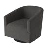 Geneva Charcoal Polyester Fabric Wood Base Swivel Chair