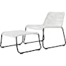 2-Piece Barclay Stacking Lounge Chair and Ottoman Set, White Cord