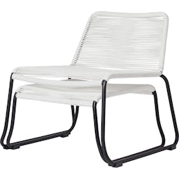 Theresa Outdoor Armless Lounge Chair with Ottoman