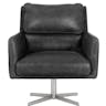 Easton Swivel Lounge Chair, Marseille Black Leather