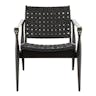 Safavieh Couture Home Dilan Black Leather Weave Safari Accent Chair