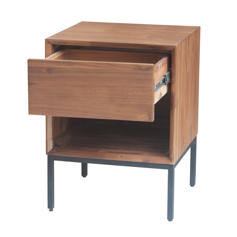 New Pacific Direct Inc Hathaway 1 Drawer Nightstand with Shelf