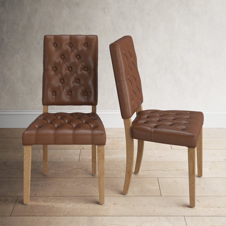 Hanford Tufted Velvet Solid Wood Side Chair