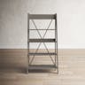 68" Solid Wood Ladder Bookshelf - Grey
