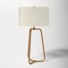 Marduk 25.5" Tall Table Lamp with Fabric Shade in Brass/White