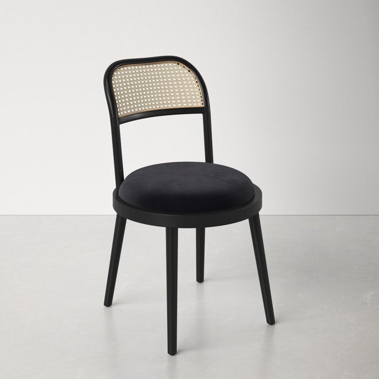 Sadler Velvet Side Chair in Black