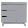 Babyletto Hudson Mid Century Grey Pine Wood 3-Drawer Changer Dresser with Removable Changing Tray