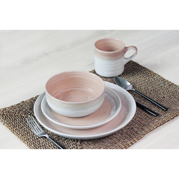 Pabst Handmade Stoneware Dinnerware - Set of 16
