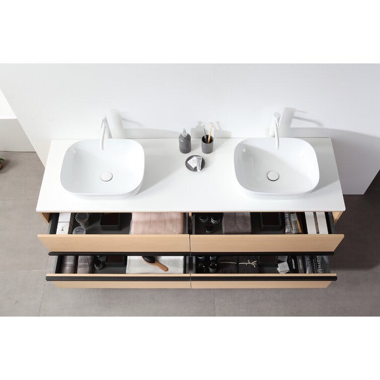 Sintra 71.54" Wall Mounted Double Bathroom Vanity Set
