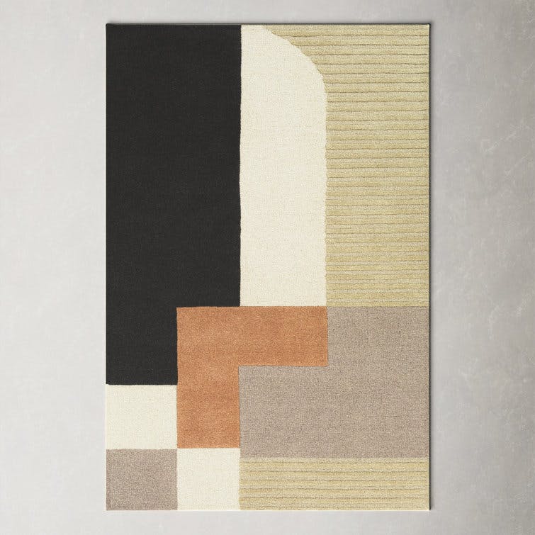 Mora Handmade Wool Light Beige/Medium Gray/Tan/Black Rug