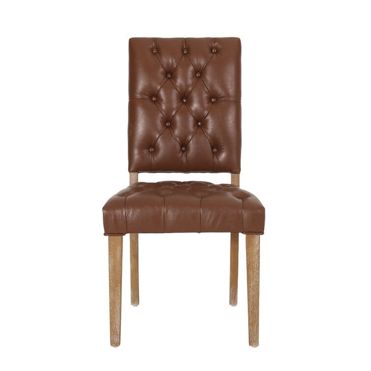 Hanford Sudie Tufted Velvet Solid Wood Side Chair