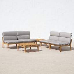 Britney 6 Piece Teak Sofa Seating Group with Cushions