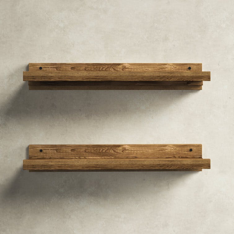 Aldred Fragoso 2 Piece Pine Solid Wood Floating Shelf