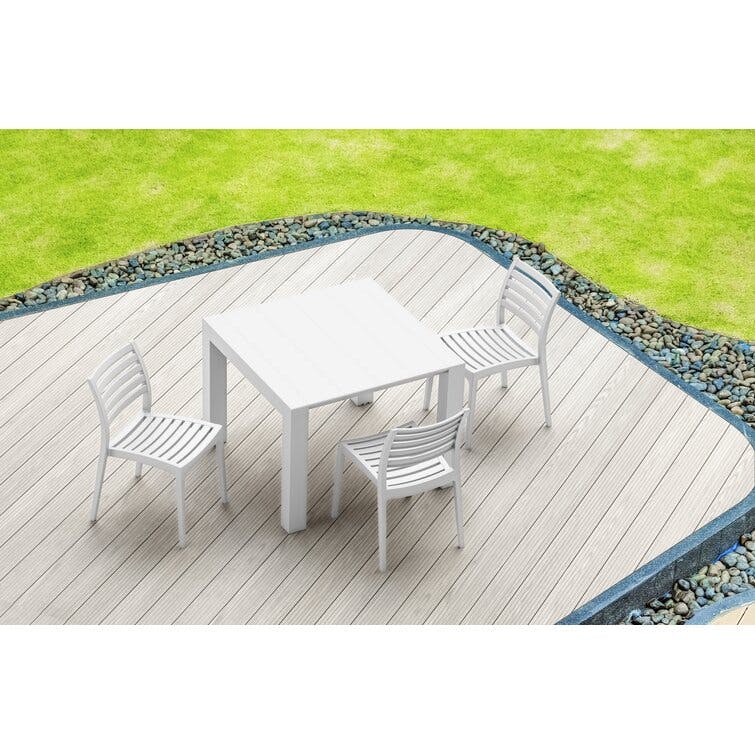 Deja 55" White Extendable Outdoor Dining Table