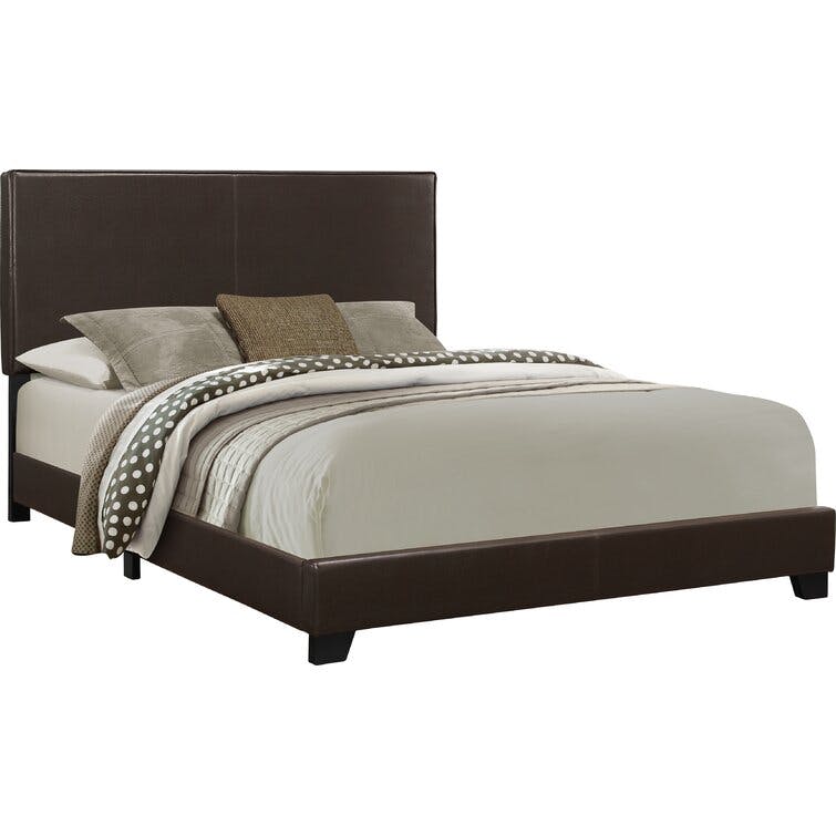 Engelhard Bed, Queen Size, Platform, Bedroom, Frame, Upholstered, Pu Leather Look, Transitional
