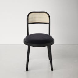 Sadler Velvet Side Chair in Black