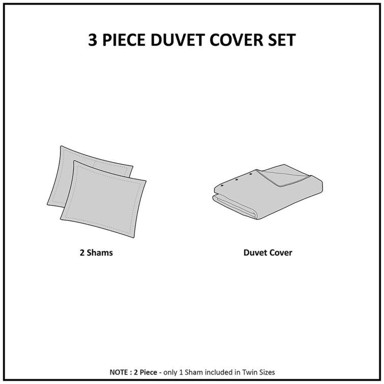 Gwyneth Standard Cotton 3 Piece Duvet Cover Set