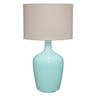 Plum Jar Ceramic Table Lamp with Drum Shade Blue - Splendor Home
