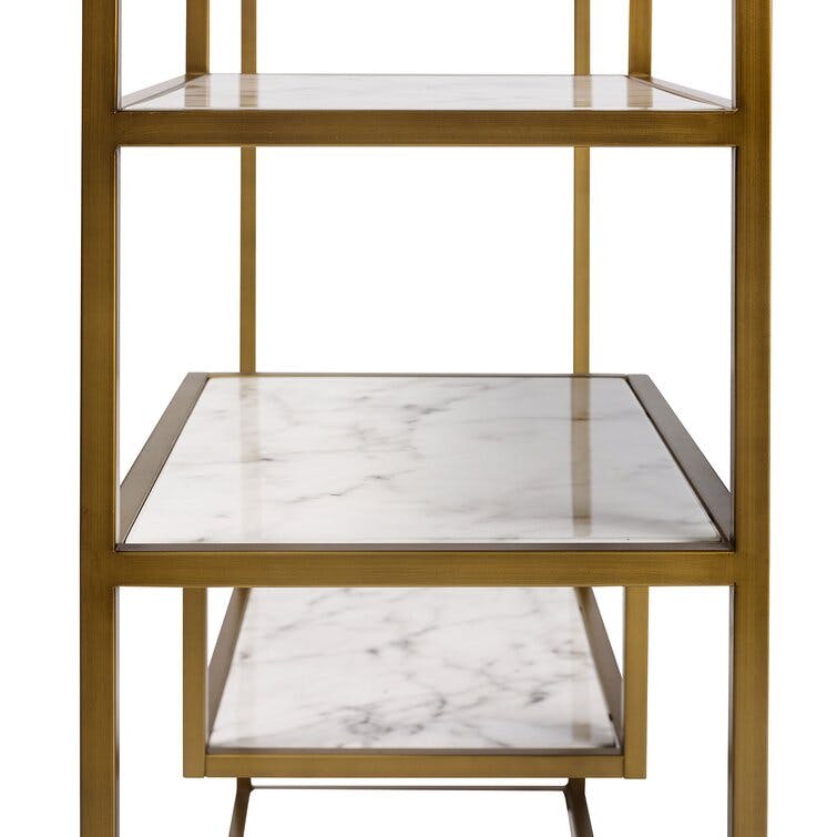 Carbone 72'' H x 40'' W Brass Geometric Bookcase