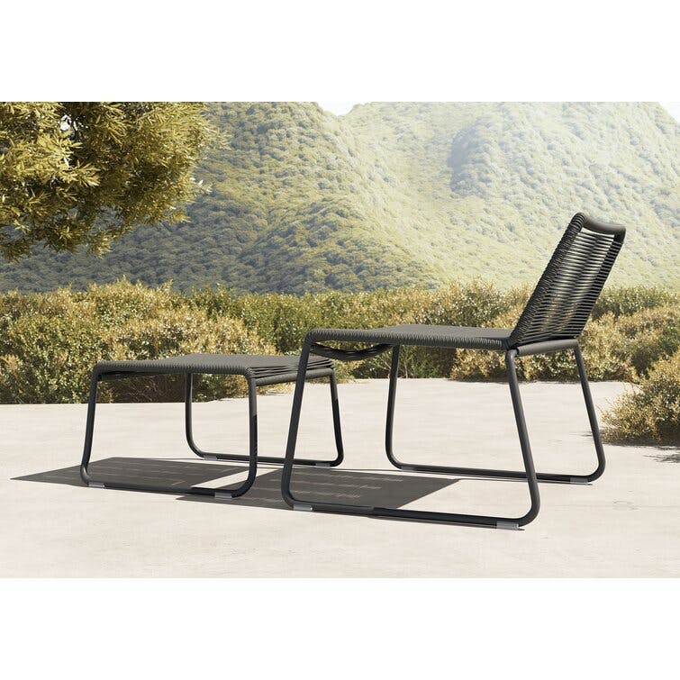 Outdoor Lounge Chair with Ottoman