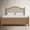 Arched Paneled Wood Framed Upholstered King Bed in White
