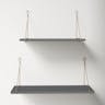 Kate and Laurel Vista Wood and Metal Wall Shelves, 2 Piece Set, Gray and Gold