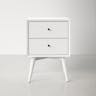 Alpine Furniture Flynn Mid Century Modern Nightstand, 18" W x 15" D x 26" H, White