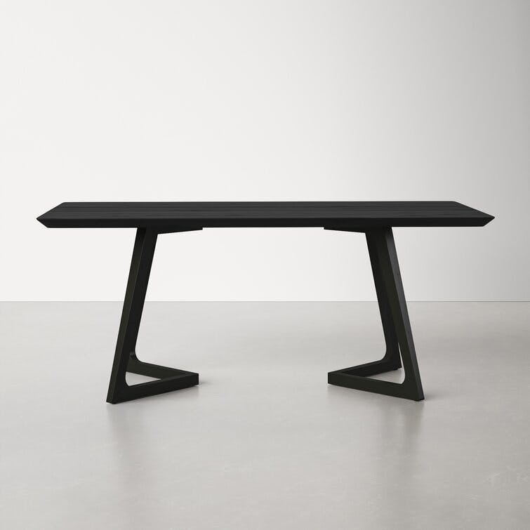 Sculptural Ash Wood Rectangle Dining Table (71")