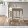 Linon Marino 25" Wood Backless Counter Stool in White Wash