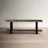 48&#34; Pomona Solid Wood and Metal Entryway Bench Brown - Alaterre Furniture