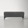 Safavieh Home Elise 48-inch Grey Faux Leather and Black Rectangular Bench