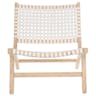 Safavieh Home Luna White and Natural Leather Woven Accent Chair