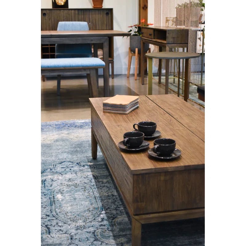 West Ridge Medium Brown Lift-Top Coffee Table with Storage