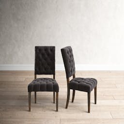 Hanford Sudie Tufted Velvet Solid Wood Side Chair