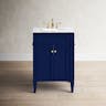 Elegant Decor Williams 24" Single Marble Top Bathroom Vanity in Blue
