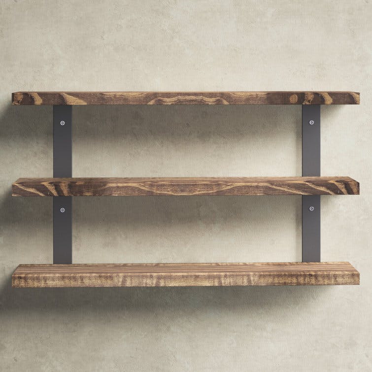Serene Edmonson 3 Piece Pine Solid Wood Tiered Shelf