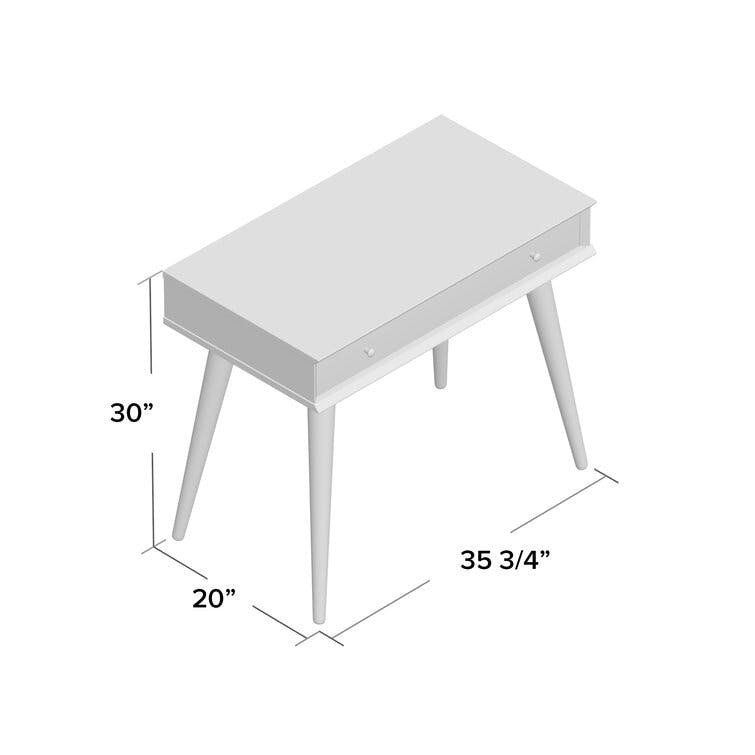 Grady 35.75" Castanho Brown Solid Wood Desk