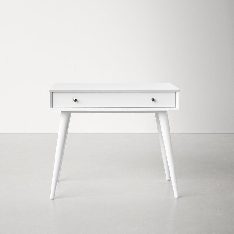 Grady 35.75" White MidCentury Wood Desk