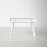 Camaflexi MidCentury Wood Desk, 30" H x 35.75" W x 20" D, White
