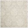 SAFAVIEH Abstract Constantine Damask Wool Area Rug, Grey/Ivory, 6' x 6' Square