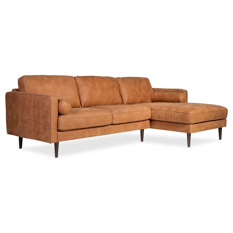 Vannesa 2-Piece Gingersnap Upholstered Chaise Sectional