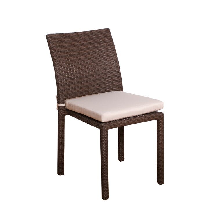 Sonlin All Weather Wicker Dining Side Chair with Cushion